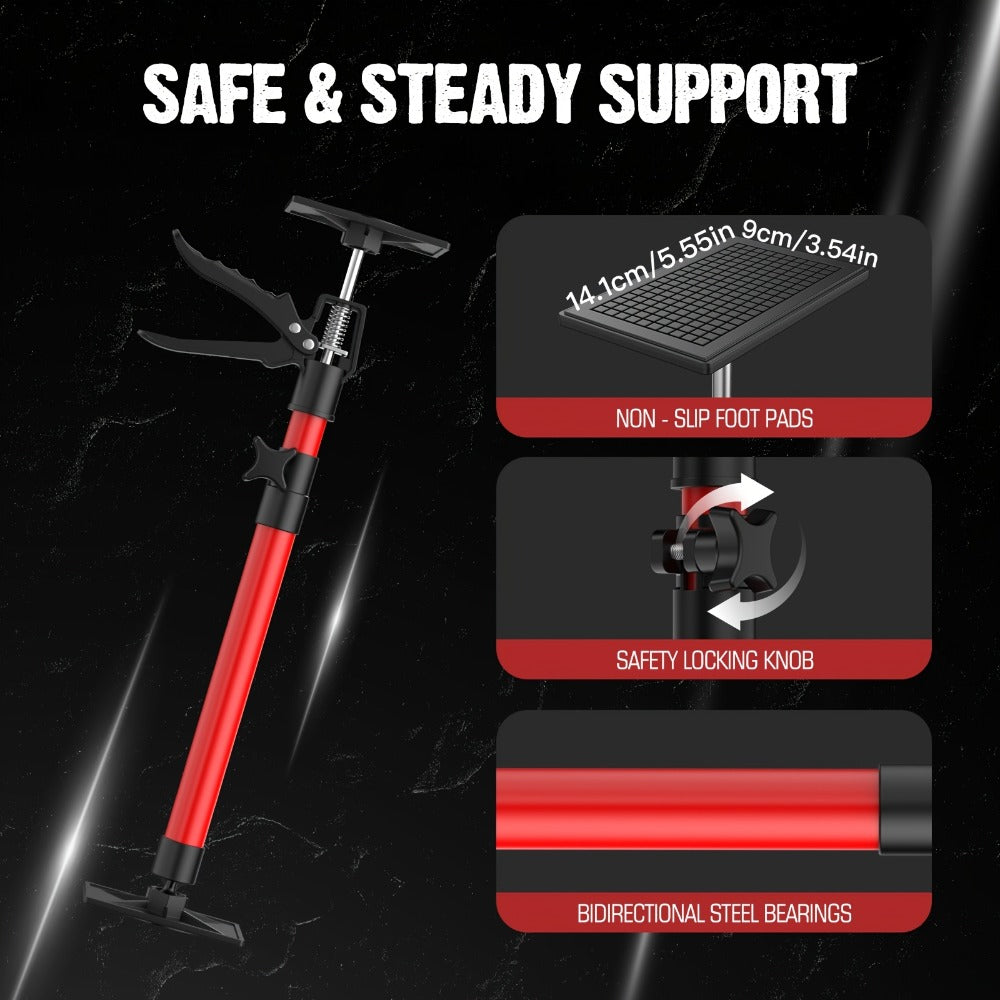Telescopic Support Rod Adjustable 11.8-114in Anti-Slip Third Hand Support System 2pcs Drywall for Entryways, Bedrooms and Living Spaces