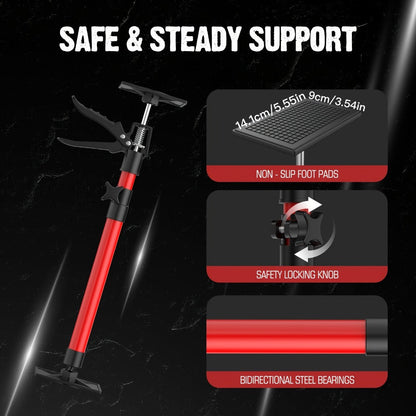 Telescopic Support Rod Adjustable 11.8-114in Anti-Slip Third Hand Support System 2pcs Drywall for Entryways, Bedrooms and Living Spaces