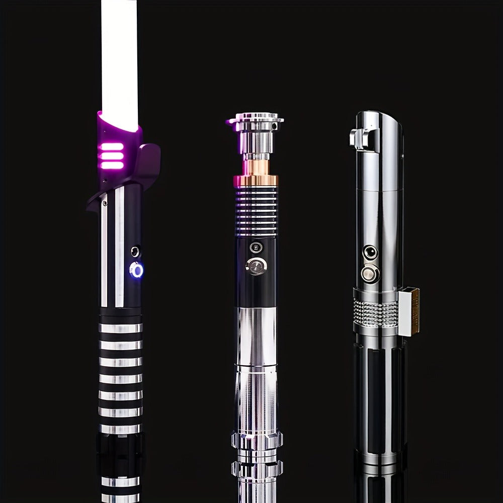 Light Up Saber with Metal Handle RGB 16 Colors, LED Cosplay Laser Sword with Sound Effects, Anakin Luke Darksaber Style