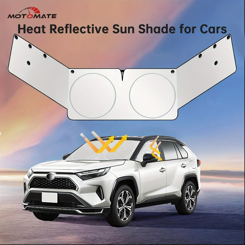 Windshield Sunshade Universal Fit Front Window Sun Shade Cover Block Sun Heat UV Rays Privacy Protection Polyester with Super Suction Cups