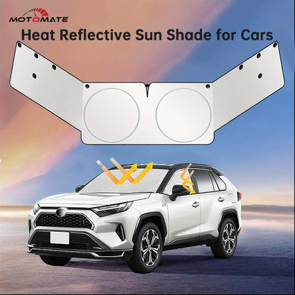 Windshield Sunshade Universal Fit Front Window Sun Shade Cover Block Sun Heat UV Rays Privacy Protection Polyester with Super Suction Cups