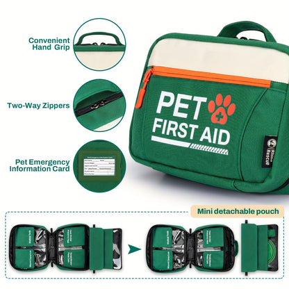 Pet First Aid Kit for Dogs & Cats – 50-Piece Emergency Supplies with Bandages, Gauze, Scissors & Disposable Booties