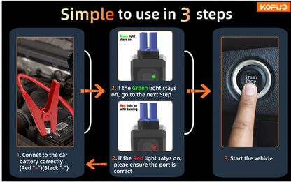 Car Jump Starter Power Bank 3-in-1 12V Battery Booster Charger LED Flashlight SOS for Cars Motorcycles for Garden, Patio and Yard Use