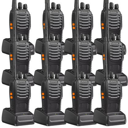 Baofeng UHF Walkie Talkies 16CH 5W, 2/4/6/8/10/12 Pack Two-Way Radios, USB Rechargeable 1500mAh Battery