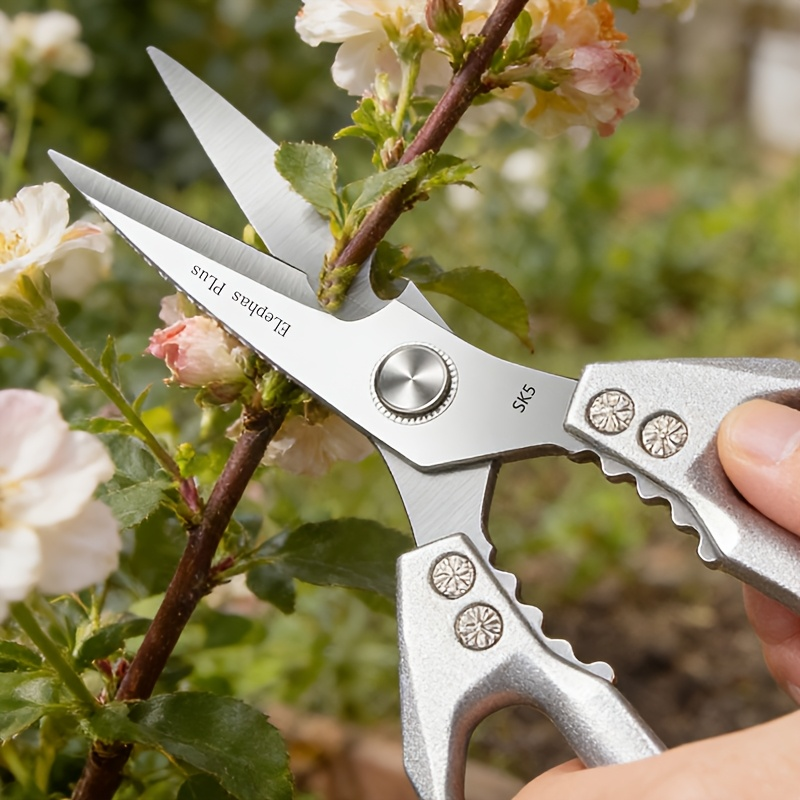 Floral and Light Plant-Trimming Scissors, 10.58 Inches with Open-Loop Metal Handles in One- or Two-Piece Options