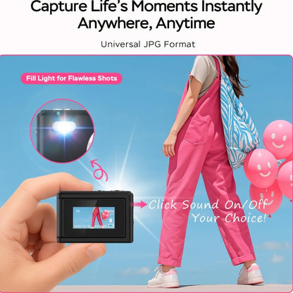 Keychain Mini Digital Camera 16X Zoom Autofocus & Shock-Proof, 2.8-Inch Screen Point-and-Shoot Cam for Travel & Vlog