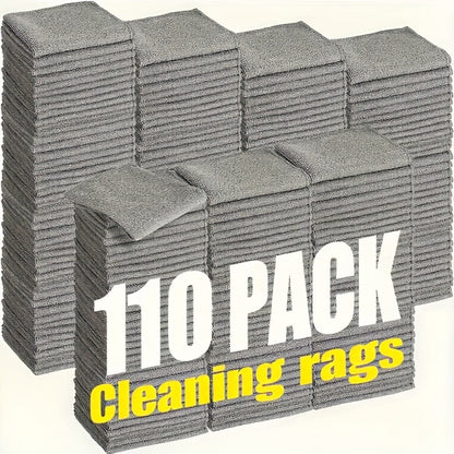 Microfiber Cleaning Cloths 110 Pack – Bulk Household Car Towels, Absorbent Non-Shedding Lint-Free Rags for Kitchen, Auto, Home Deep Cleaning