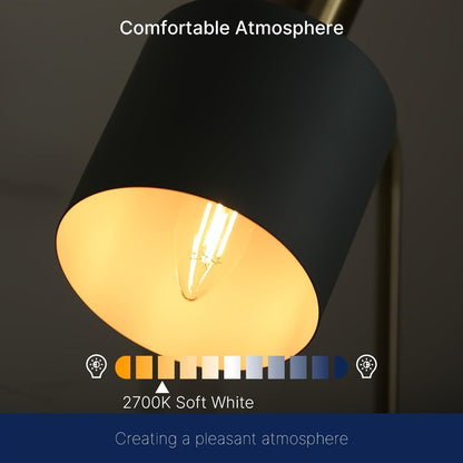 LED Candle Light Bulbs E12 Base B11 Dimmable 2700K White 500 Lumens Clear Glass Vintage for Home Cooking, Dining and Outdoor Meals