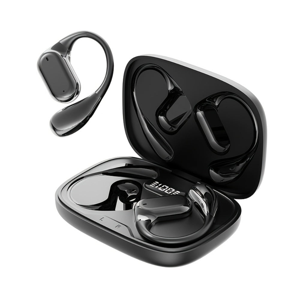 PAVUN Bluetooth 5.4 Open Ear Wireless Earbuds, ENC Noise Cancelling 9D Stereo Bass Sport Earphones