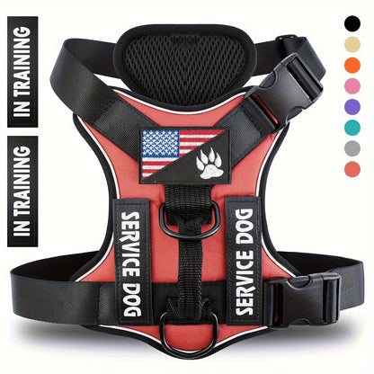 Reflective Dog Harness Vest with Handle Adjustable No-Pull Pet Vest for Walking Running & Training – Easy Control