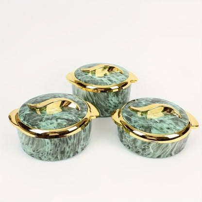 Insulated Casserole Dish Set 3-Piece Thermal Food Warmer with Lids, Stainless Steel Serving Bowls for Hot & Cold Food