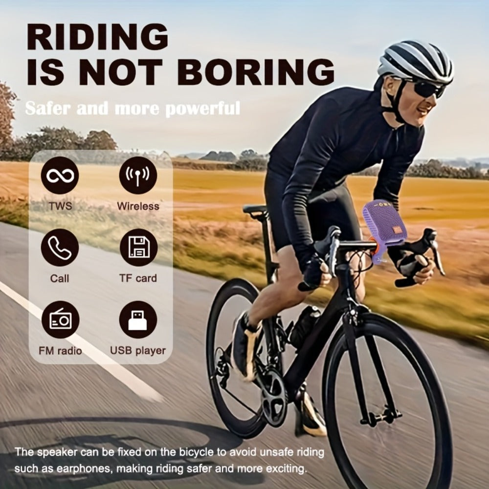 T&G 392 IPX5 Cycling Bluetooth Speaker, Compact Outdoor Wireless Speaker with TWS Stereo, FM Radio