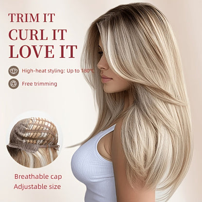 Synthetic Wig Long Style, Six Color Choices with 24-Inch Length for Parties with Model-Specific Color, Length and Cap Options