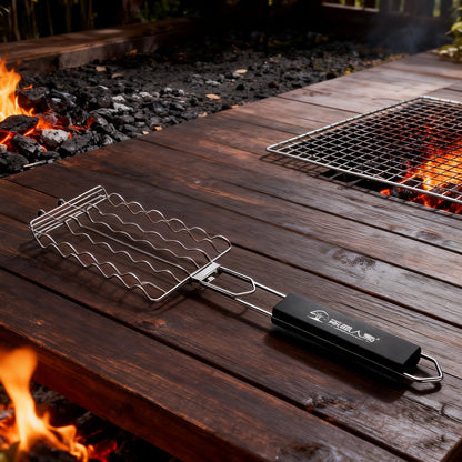 BBQ Sausage Grilling Basket, for Grilling, Camping and Outdoor Meals, with the Listed Configuration