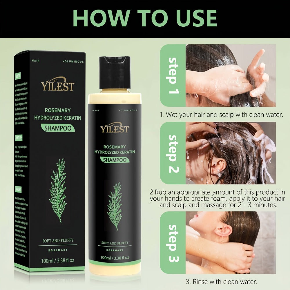 Rosemary Shampoo for Hair Growth & Volume – Enriched with Rosemary Extract, Amino Acids & Plant Squalane | Strengthening