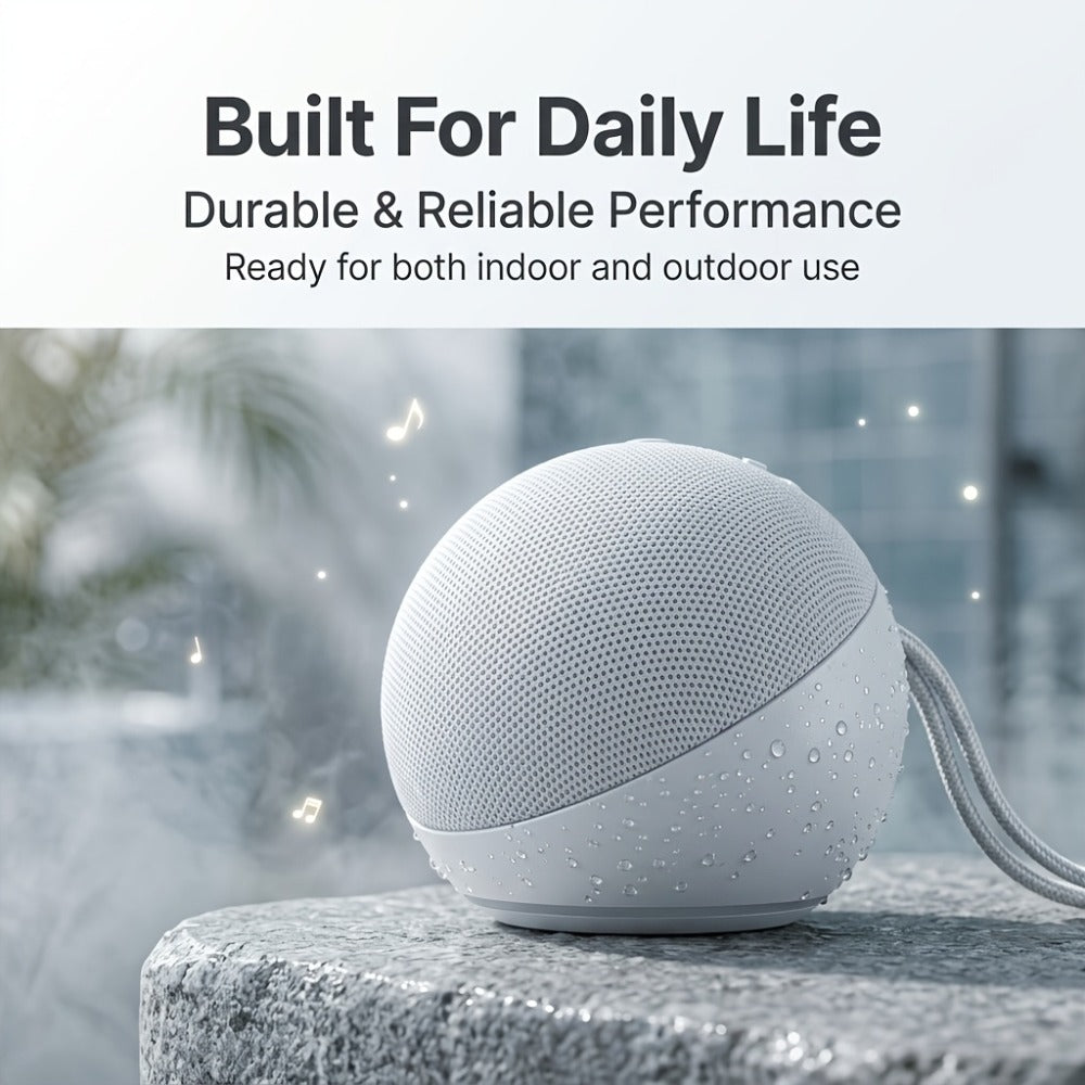 Portable Bluetooth Speaker Spherical Model with RGB, TWS, Subwoofer, 360° and Included Base