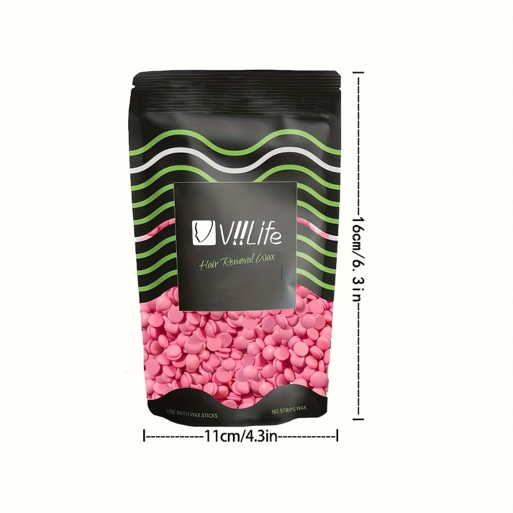 Hard Wax Beads for Hair Removal - 4 Colors Wax Beans with 20 Wood Sticks, Brazilian Bikini Wax Kit for Women & Men