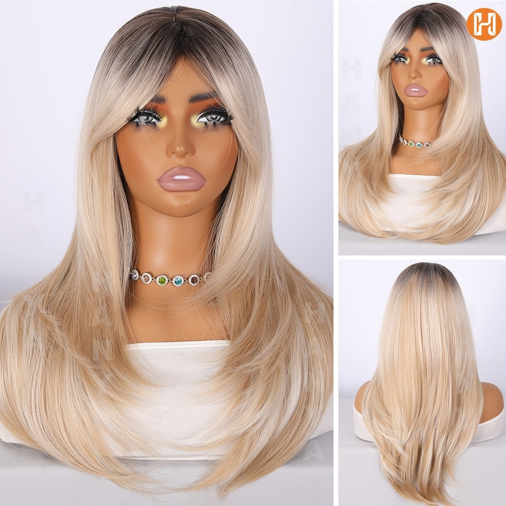 Synthetic Wig Long Style, Six Color Choices with 24-Inch Length for Parties with Model-Specific Color, Length and Cap Options