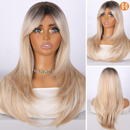 Synthetic Wig Long Style, Six Color Choices with 24-Inch Length for Parties with Model-Specific Color, Length and Cap Options