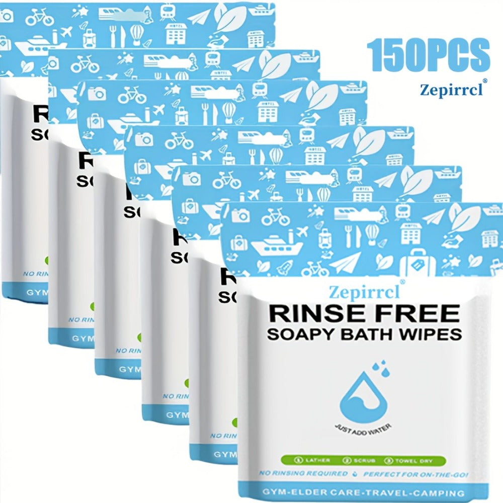 Disposable Bath Wipes No Rinse Body Wipes 11.81x11.81 Inch Large Shower Wipes for Travel for Entryways, Bedrooms and Living Spaces