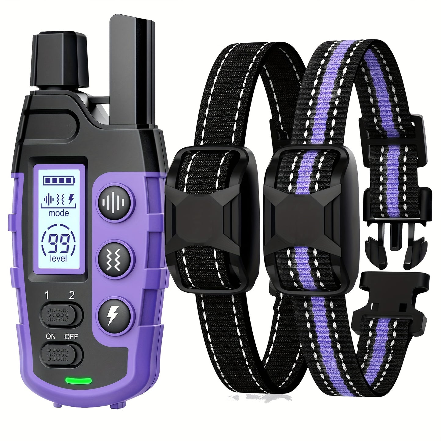 Dog Training Collar with Remote 3300ft Range – Rechargeable E-Collar with Vibration, Static & Beep Modes | Adjustable Nylon Strap