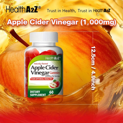 Apple Cider Vinegar Gummies 1000mg Extra Strength with B6, B12, Folic Acid, Pomegranate & Beet - Digestive Health