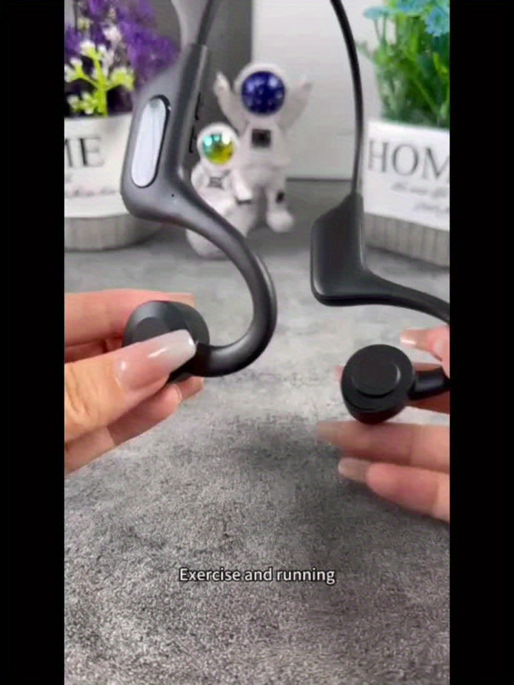 Open Ear Air Conduction Headphones Wireless, Mosyxe Sport Earphones with Noise Cancelling Mic, Seamless Bluetooth Pairing