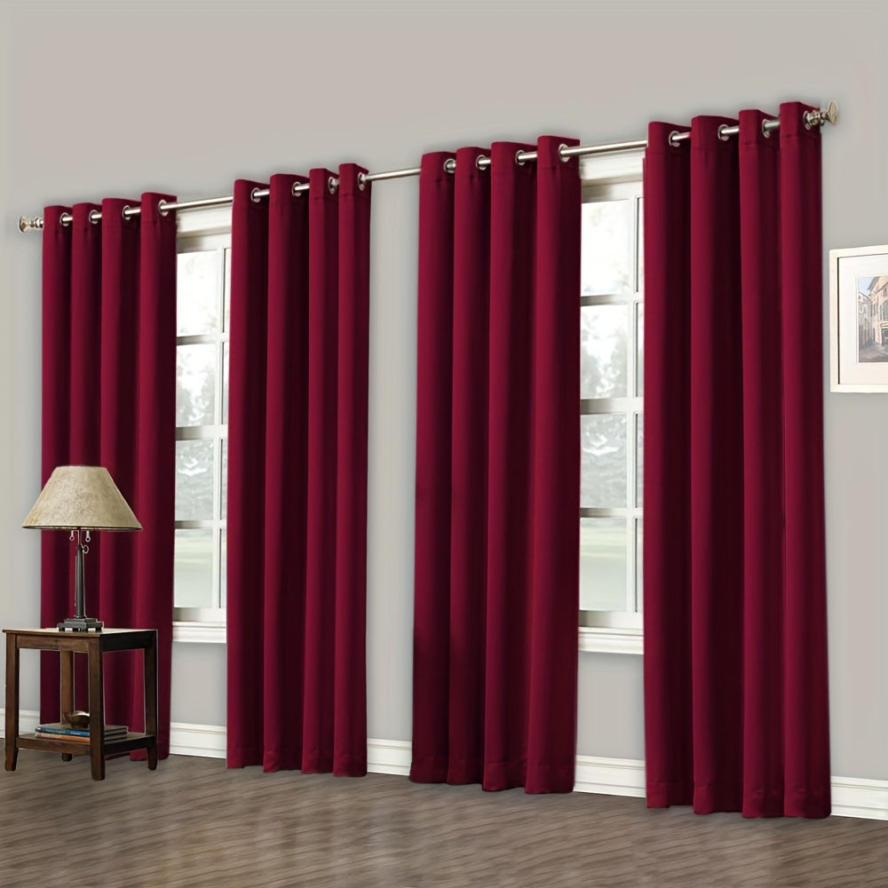 Grommet-Top Blackout Curtain Options in Nine Colors with Seven Width, Length or Panel-Count Labels