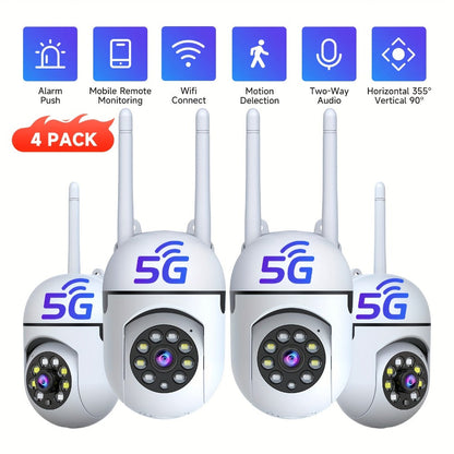4-Pack Indoor Security Camera 5GHz WiFi 3MP 360° Pan Tilt Zoom, AI Motion Detection & Auto-Tracking