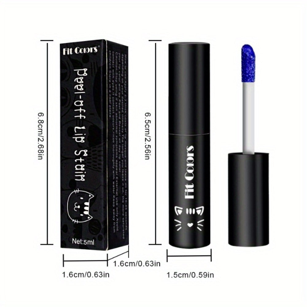 Matte Velvet Lip Stain Set 6 Colors Waterproof Smudge-Proof, Metallic Blue Cobalt Bold Shades Vegan Lip Gloss for All Skin Tones