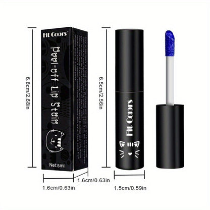 Matte Velvet Lip Stain Set 6 Colors Waterproof Smudge-Proof, Metallic Blue Cobalt Bold Shades Vegan Lip Gloss for All Skin Tones