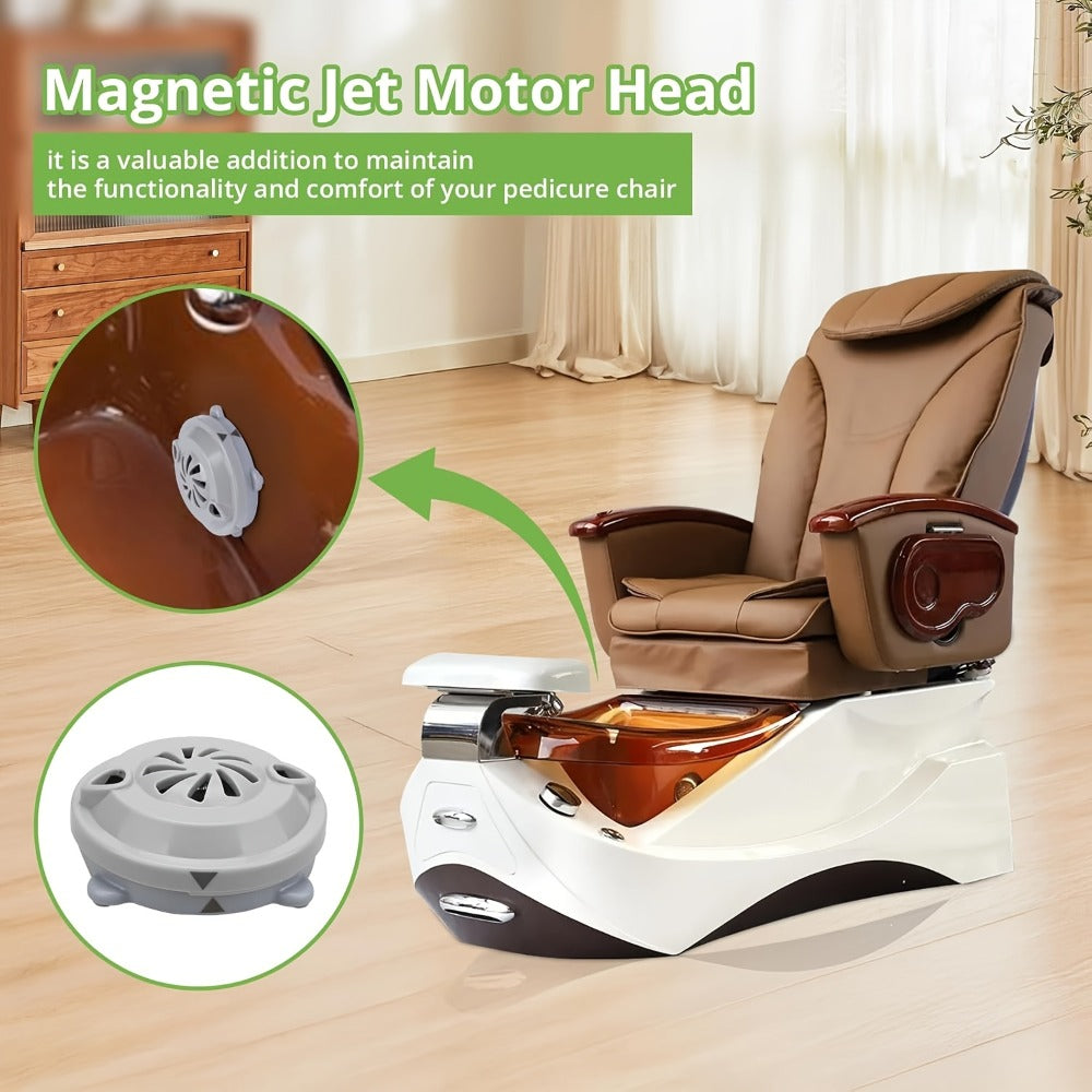 Pipeless Jet Motor Replacement for Pedicure Spa Chair – Magnetic Jet Head with Propeller & Cap, Model P153