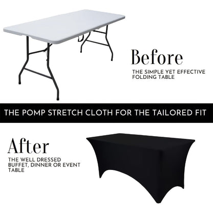 Spandex Tablecloth 6 Foot Rectangular Stretch Table Cover for Parties Weddings Banquets for Entryways, Bedrooms and Living Spaces