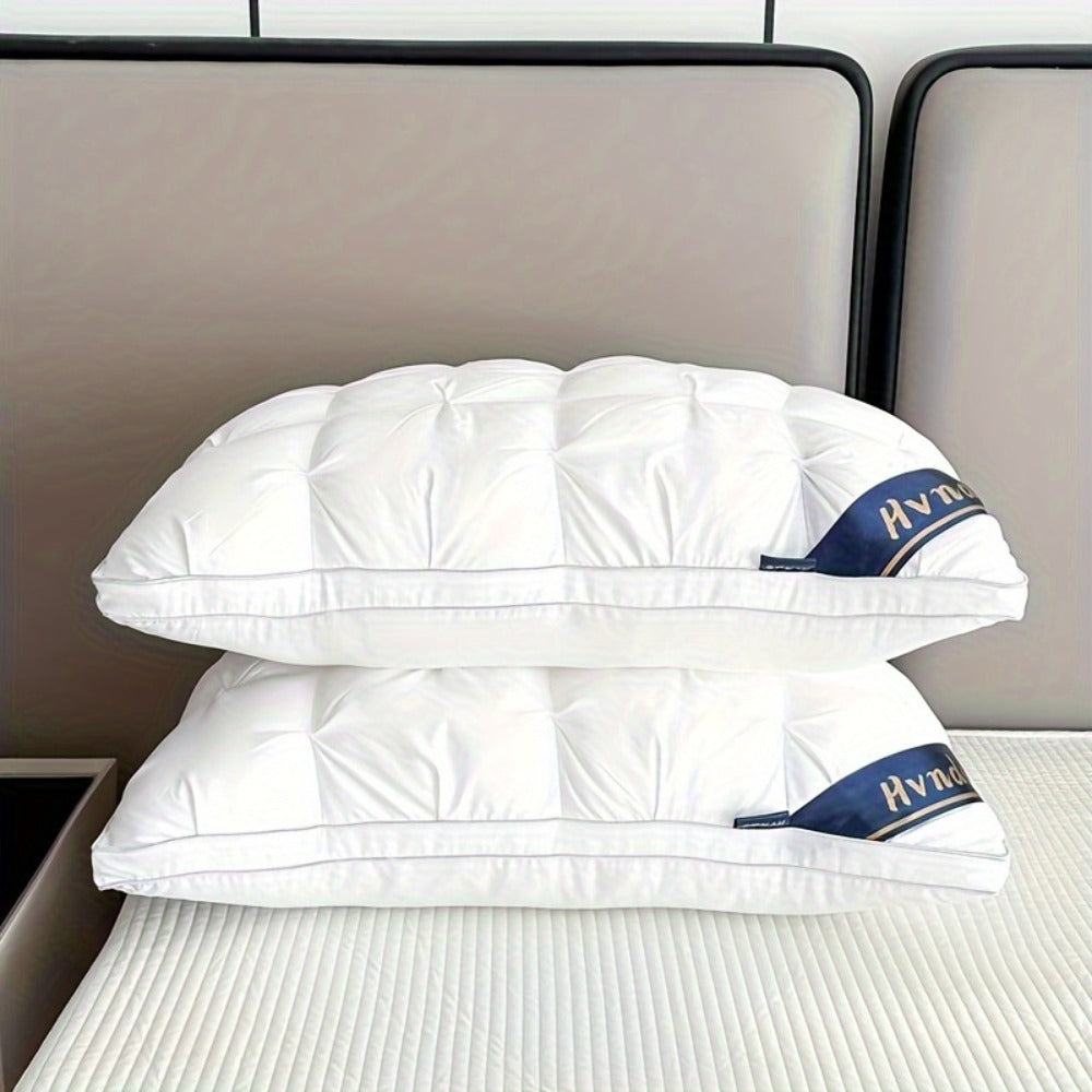 Hotel Quality Pillows 2-Pack, Luxury 5-Star Deep Sleep Neck Support, Non-Collapse Polyester Fill