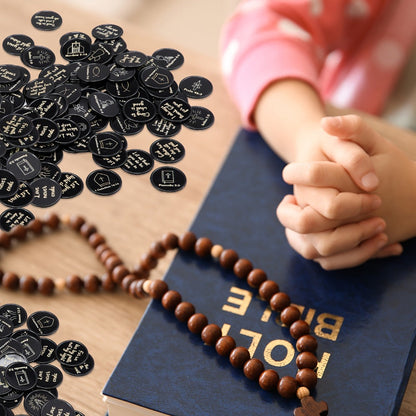Party Favors Bible-Verse Coins, 120-Piece Black Token Set for Church and Faith-Themed Events