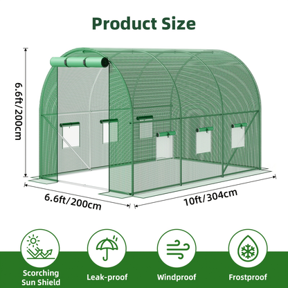 Garden Greenhouse Shelves 3/4-Layer Iron Frame with Durable PE Cover, Portable Indoor Outdoor Plant Greenhouse for Seedlings