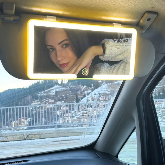 LED Car Vanity Mirror with Lights for Sun Visor, for Daily Driving, Commuting and Road Trips