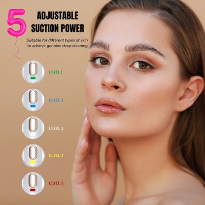 Blackhead Remover Vacuum Pore Cleaner 5 Adjustable Suction Levels - 4 Probe Heads 600mAh for Bath Time, Home Spa and Personal Care
