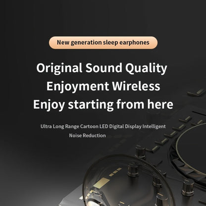 Low-Profile Round-Case Mini Sleep Earbuds with Digital Battery Display in Black, Khaki or White