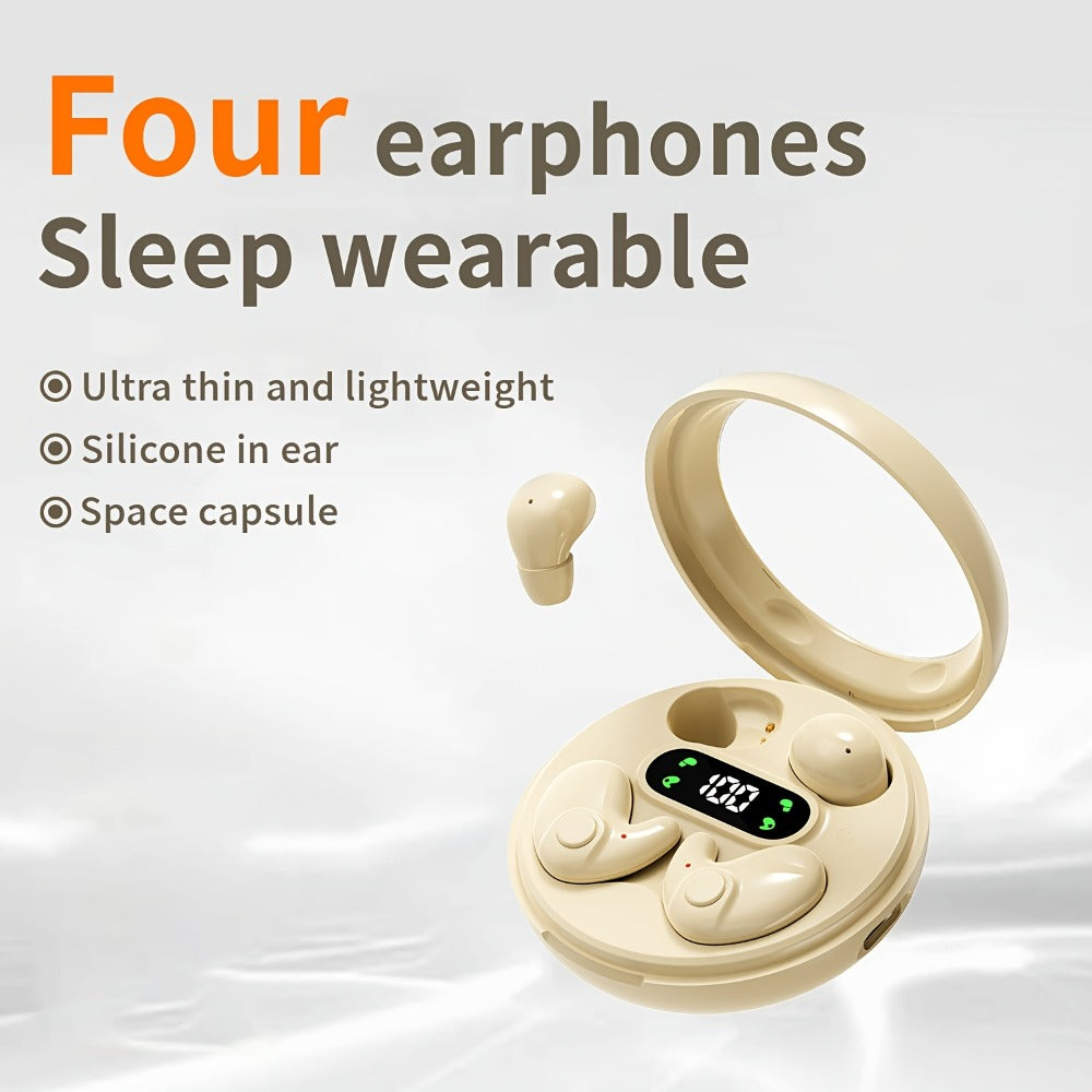 Wireless Earbuds Two-Pair Mini Sleep Set with Digital Display, Type-C Charging and Three Color Options