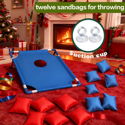 Portable Cornhole Bean Bag Toss Game Foldable Board 12 Bean Bags Storage Bag with the Listed Color, Size or Set Options for Everyday Use