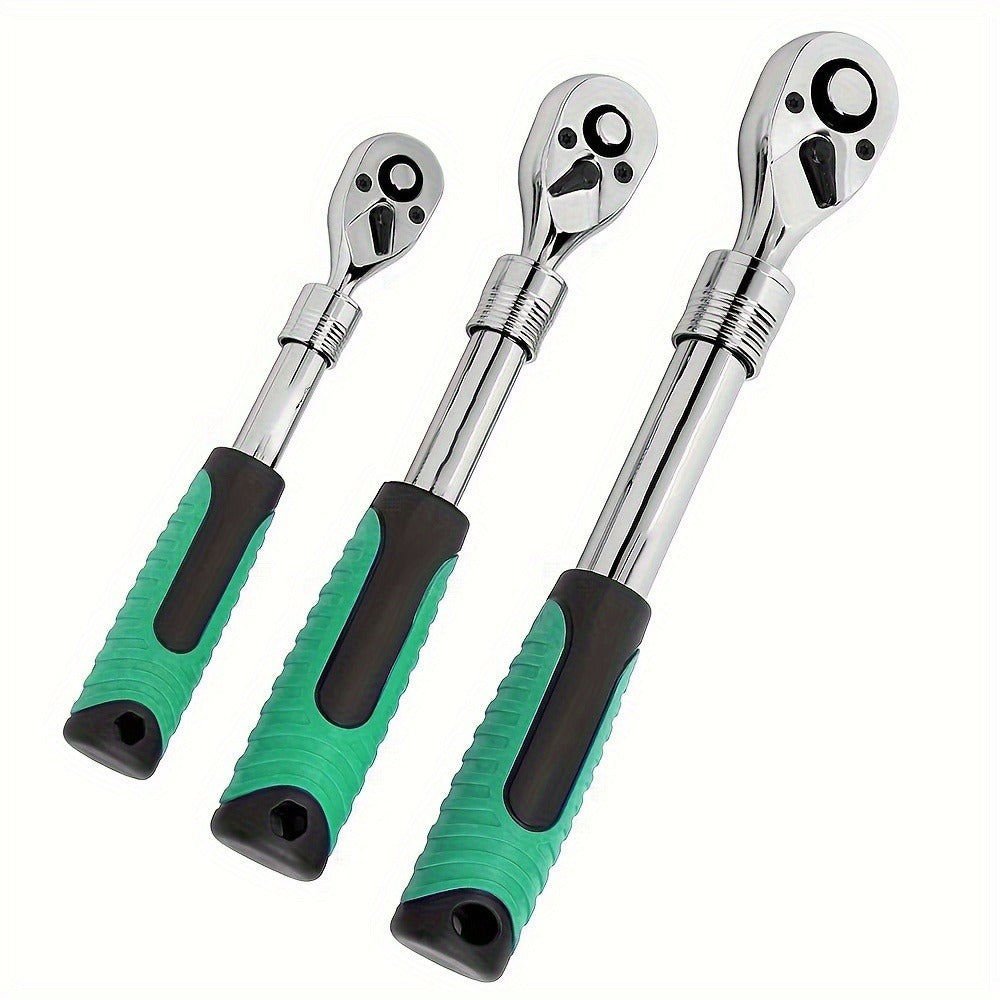 Three-Piece Ratchet Handle Set with 1/4, 3/8 and 1/2-Inch Drives, 72- or 24-Tooth Options Pictured