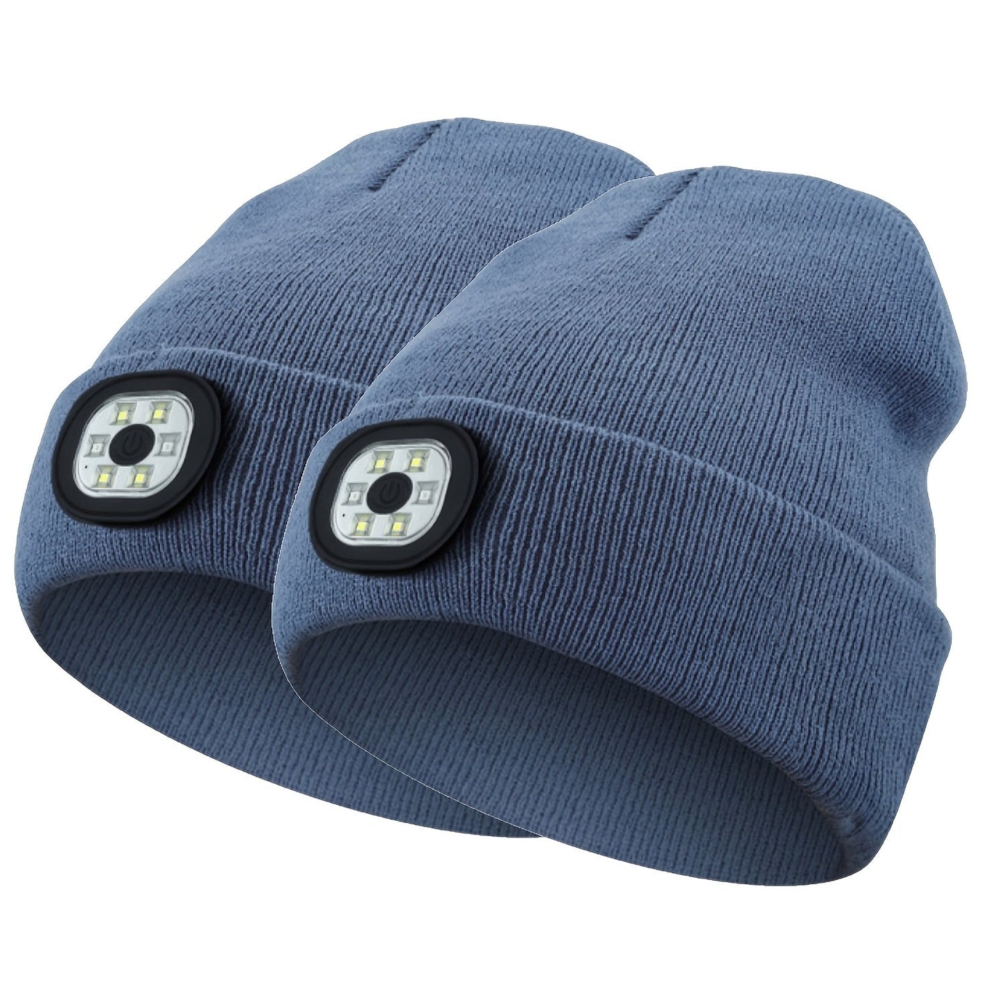LED Knit Beanie with USB Rechargeable Lights – Light-Up Acrylic Knit Hat for Running, Hiking & Outdoor Activities