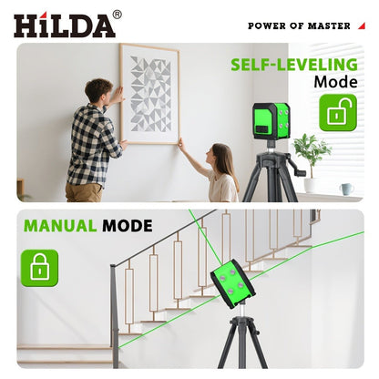 Green-and-Black Cross-Line Laser Level in Two Kits with Optional Black Tripod Checkout Pictured