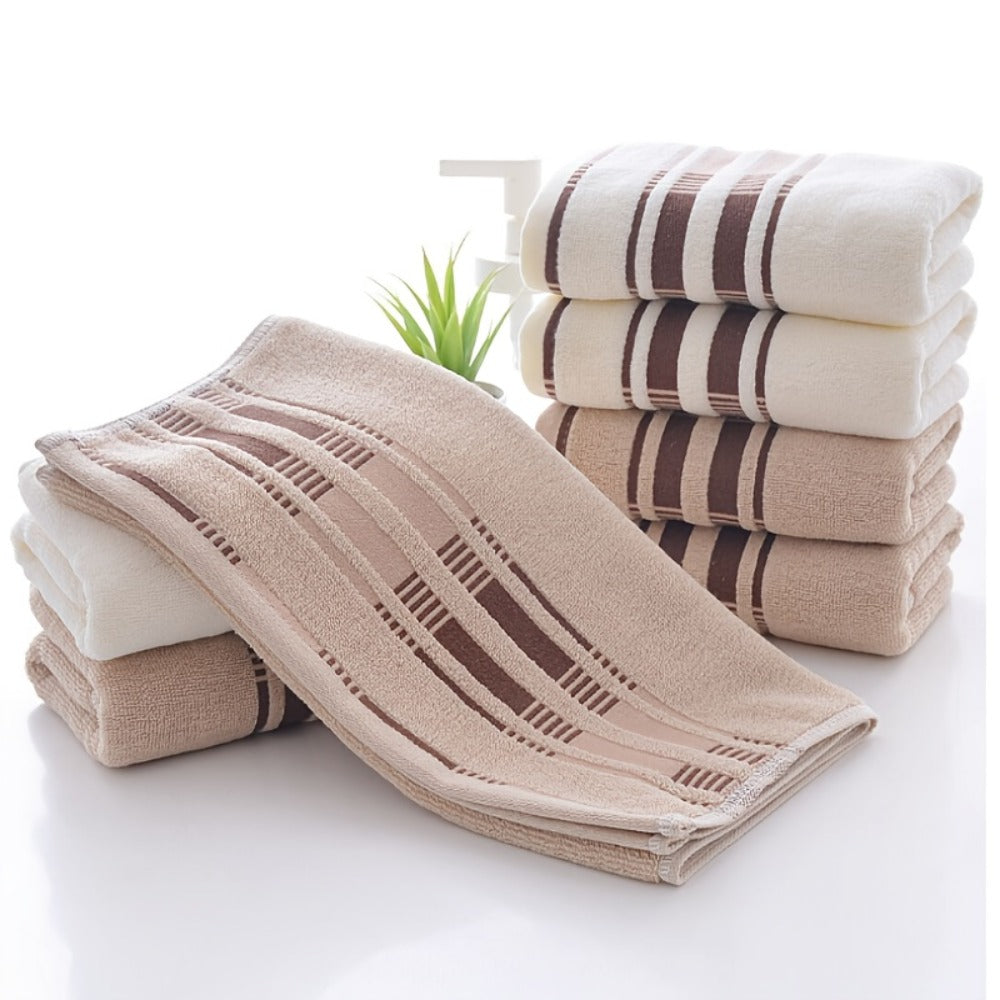 Towel Set 4-Pack Pure Cotton Face Towels in Camel, Beige Yellow or Mixed Colors for Home and Spa