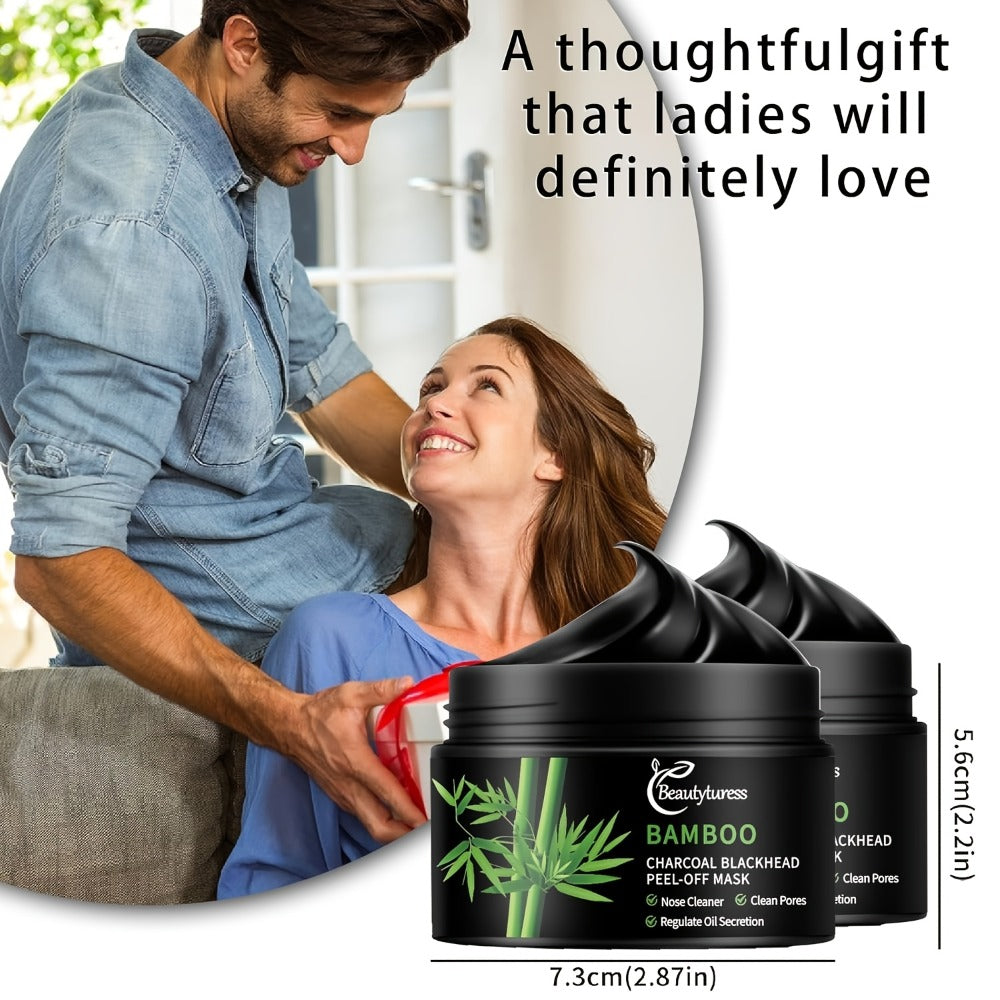Bamboo Charcoal Clay Face Mask Deep Cleansing Pore Minimizing Oil Control Blackhead Remover for Bath Time, Home Spa and Personal Care