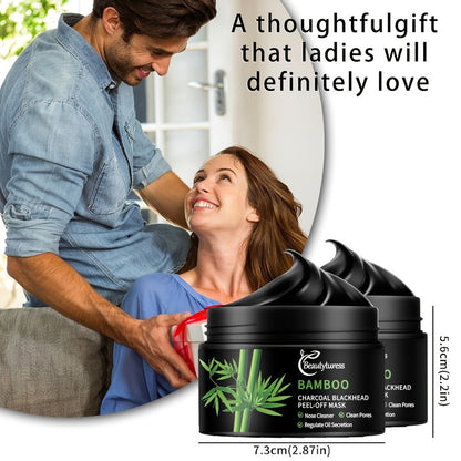 Bamboo Charcoal Clay Face Mask Deep Cleansing Pore Minimizing Oil Control Blackhead Remover for Bath Time, Home Spa and Personal Care