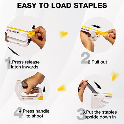Staple Gun with Staples 1600pcs, Light Duty Upholstery Staple Gun Kit with JT21 Staples 1/4 5/16 3/8 inch & Staple Remover