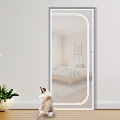 Cat Proof Door Curtain Pet Gate - Double Stitched Durable Scratch-Resistant Screen, Indoor Cat Barrier Door Cover for Doorways