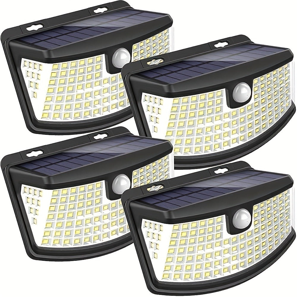 Solar Step Lights Outdoor 120 LED Motion Sensor, 270° Wide Angle Wall Light with 3 Modes, Solar Powered Stair Light for Pathway
